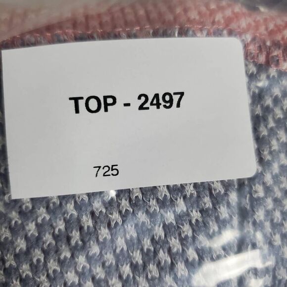 Haptics by Holly Harper Patchwork Colorblock Oversized Waffle Knit Top Women's S - Picture 6 of 6